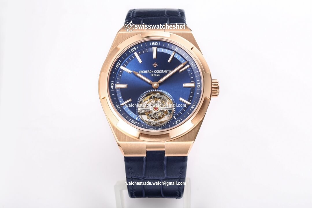 Vacheron Constantin Overseas Tourbillon 6000V/110R-B733 BBR Factory Blue Leather Strap Vacheron Constantin Overseas Tourbillon 6000V/110R-B733 BBR Factory Blue Leather Strap