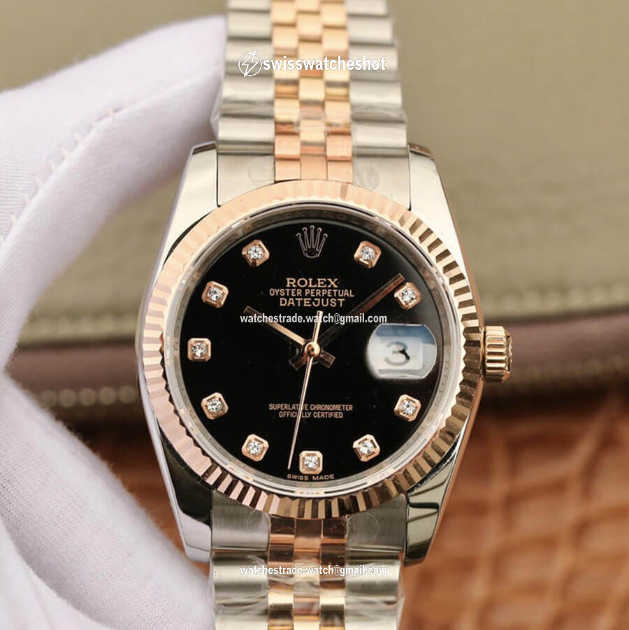 Rolex Datejust 116231 GM Factory Black Diamond Dial Rolex Datejust 116231 GM Factory Black Diamond Dial