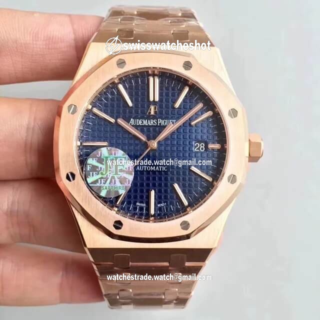 Audemars Piguet Royal Oak 15400OR.OO.1220OR.03 JF Factory Rose Gold Blue Dial Audemars Piguet Royal Oak 15400OR.OO.1220OR.03 JF Factory Rose Gold Blue Dial