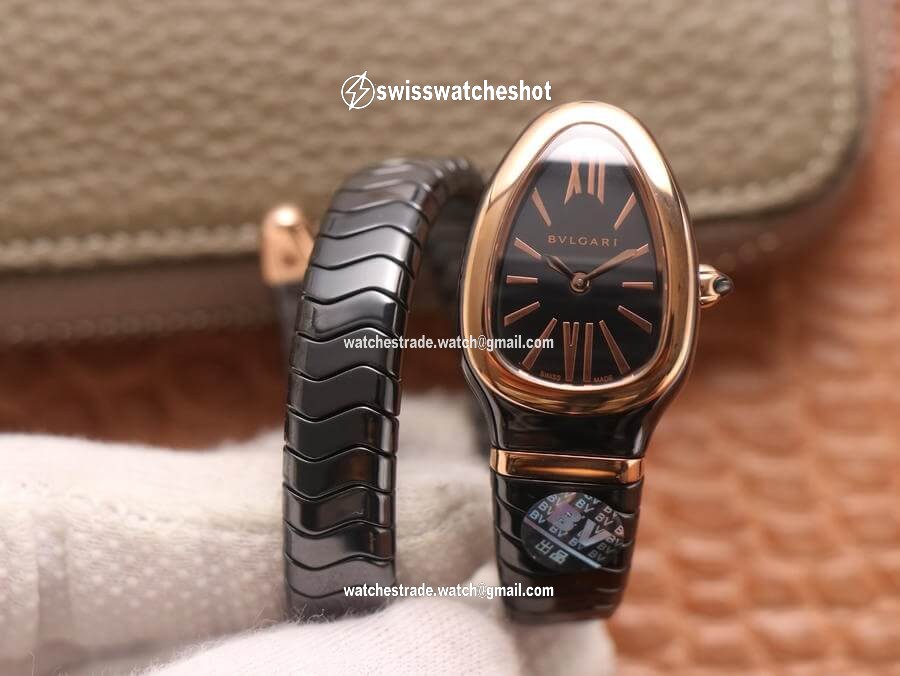 Bvlgari Serpenti 102735 BV Factory Rose Gold Black Dial Bvlgari Serpenti 102735 BV Factory Rose Gold Black Dial