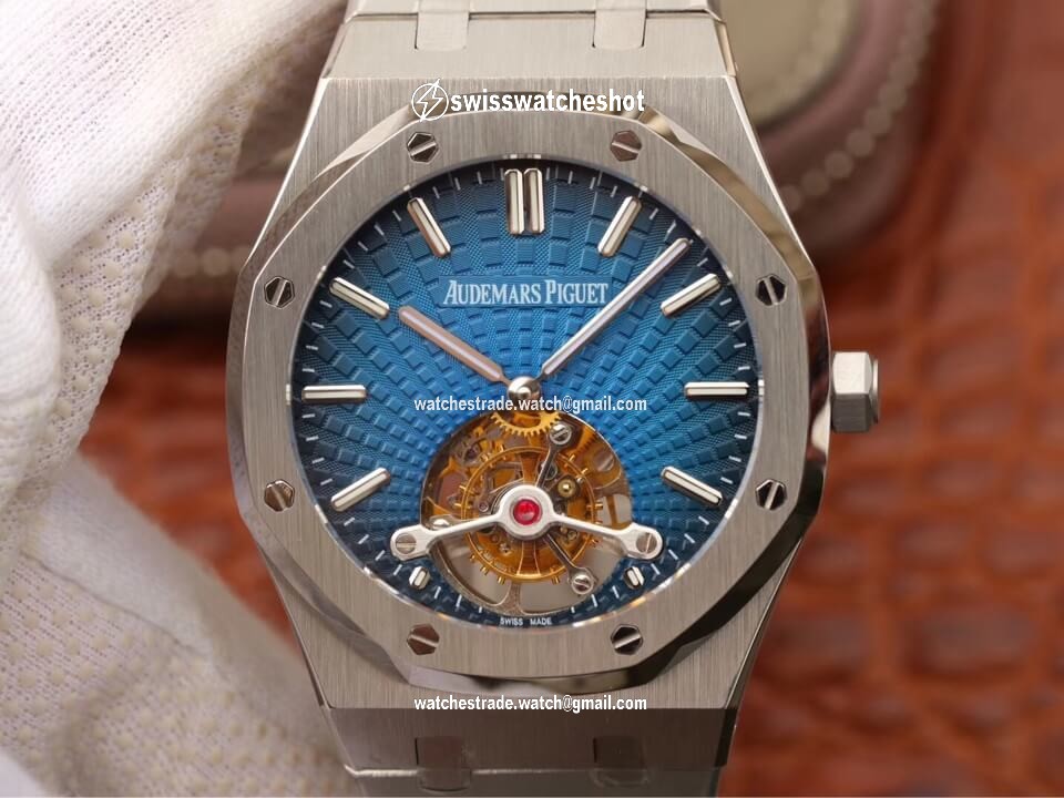 Audemars Piguet Royal Oak Tourbillon 26522TI.OO.1220TI.01 JF Factory Smoky Blue Dial Audemars Piguet Royal Oak Tourbillon 26522TI.OO.1220TI.01 JF Factory Smoky Blue Dial