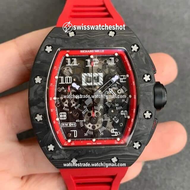 Richard Mille RM-011 KV Factory V2 Forged Carbon Case Rubber Strap Richard Mille RM-011 KV Factory V2 Forged Carbon Case Rubber Strap