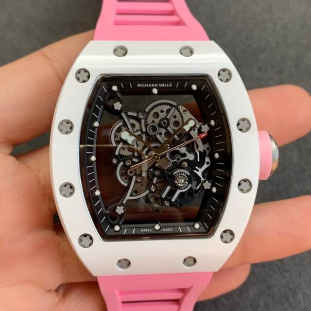 Richard Mille RM055 KV Factory V2 Pink Rubber Strap Richard Mille RM055 KV Factory V2 Pink Rubber Strap