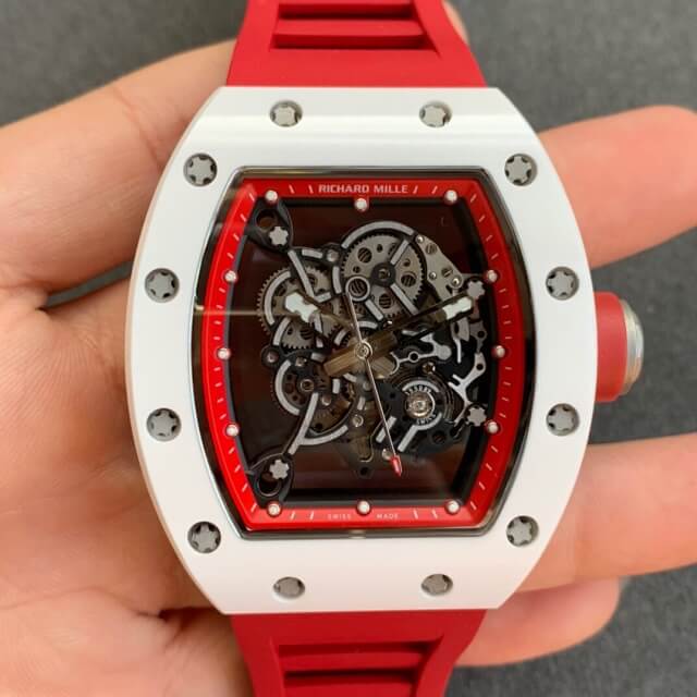 Richard Mille RM055 KV Factory V2 Red Rubber Strap Richard Mille RM055 KV Factory V2 Red Rubber Strap