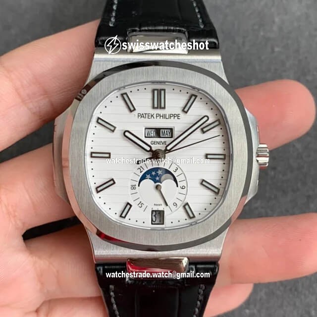 Patek Philippe Nautilus 5726/1A-010 GR Factory Black Leather Strap Patek Philippe Nautilus 5726/1A-010 GR Factory Black Leather Strap