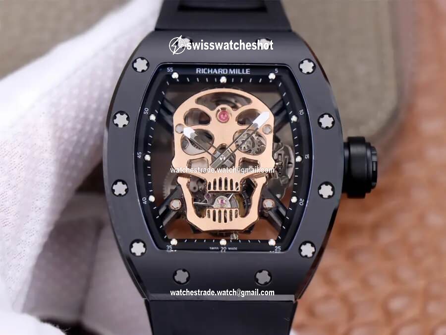 Richard Mille RM52-01 Tourbillon JB Factory Rose Gold Skull Dial Richard Mille RM52-01 Tourbillon JB Factory Rose Gold Skull Dial