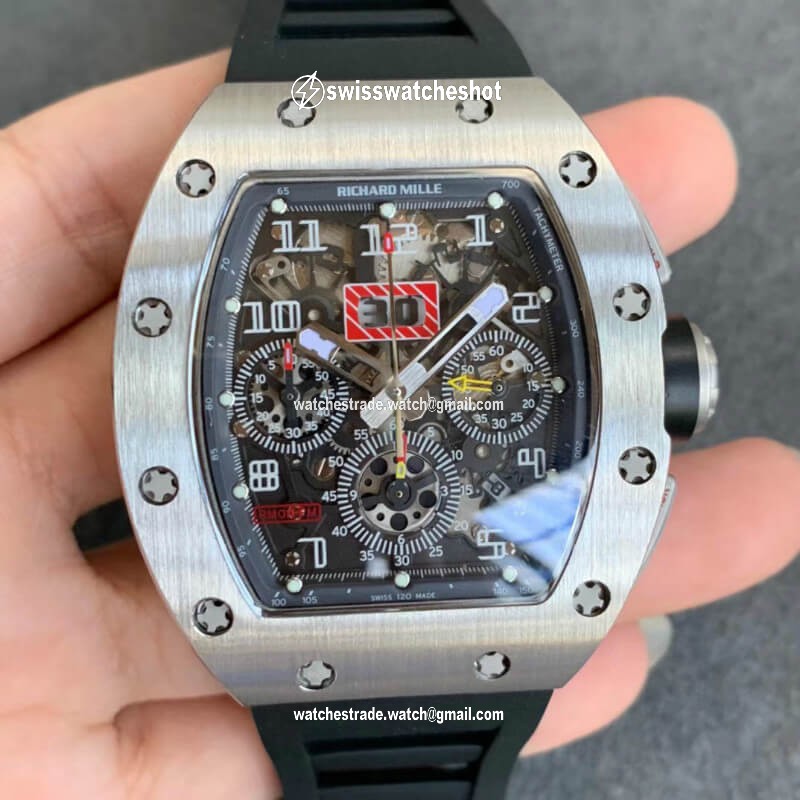 Richard Mille RM011 KV Factory Black Rubber Strap Richard Mille RM011 KV Factory Black Rubber Strap