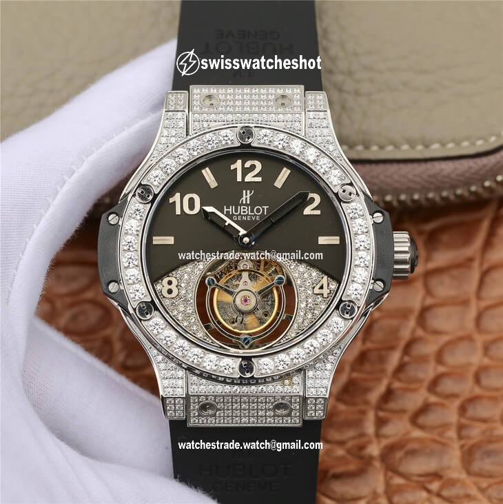 Hublot Big Bang Tourbillon Stainless Steel Diamond Black Dial Hublot Big Bang Tourbillon Stainless Steel Diamond Black Dial