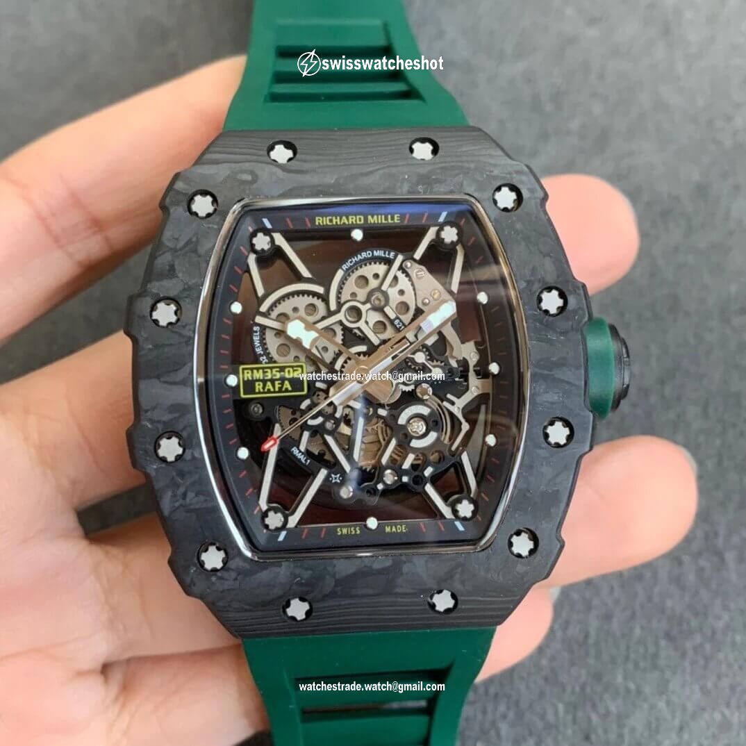 Richard Mille RM035-02 KV Factory V3 Carbon Fiber Green Strap Richard Mille RM035-02 KV Factory V3 Carbon Fiber Green Strap