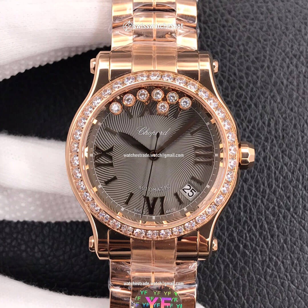 Chopard Happy Diamonds 274808-5015 YF Factory Rose Gold Dark Gray Dial Chopard Happy Diamonds 274808-5015 YF Factory Rose Gold Dark Gray Dial