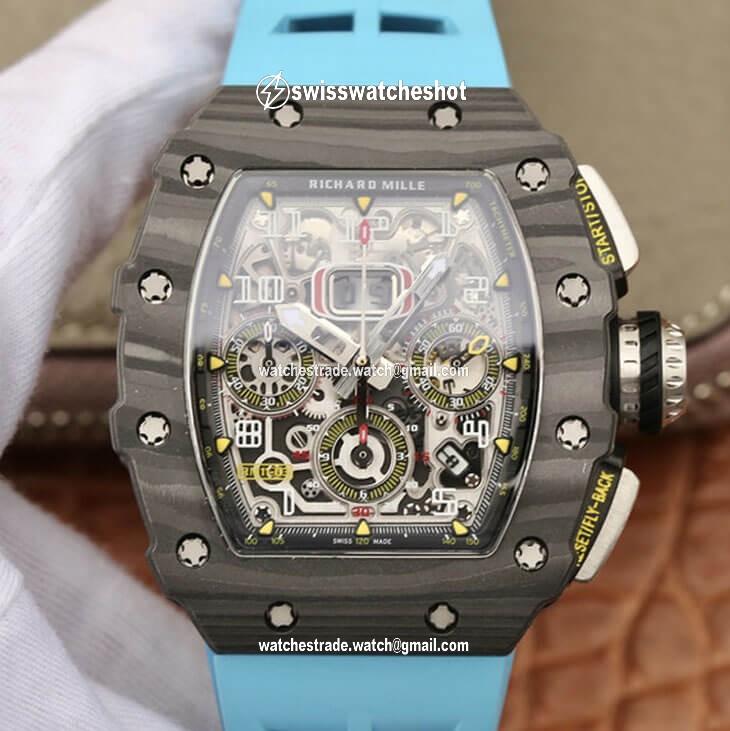 Richard Mille RM11-03 KV Factory Carbon Fiber Blue Strap Richard Mille RM11-03 KV Factory Carbon Fiber Blue Strap