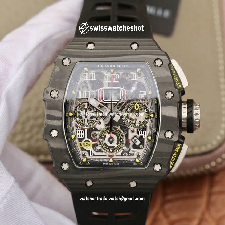 Richard Mille RM11-03 KV Factory Black Carbon Fiber Case Richard Mille RM11-03 KV Factory Black Carbon Fiber Case