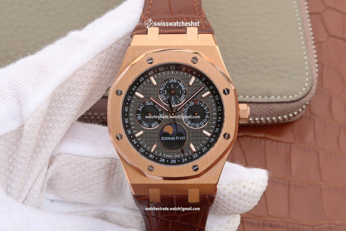 Audemars Piguet Royal Oak Perpetual Calendar 26574 JF Factory Rose Gold Grey Dial Audemars Piguet Royal Oak Perpetual Calendar 26574 JF Factory Rose Gold Grey Dial