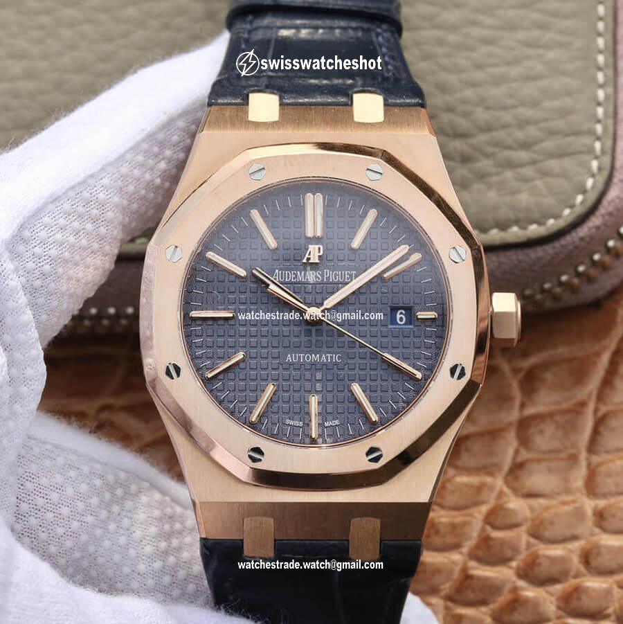 Audemars Piguet Royal Oak 15400 OM Factory Blue Dial Leather Strap Audemars Piguet Royal Oak 15400 OM Factory Blue Dial Leather Strap