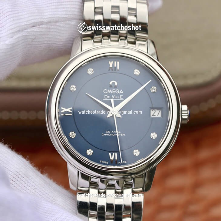 Omega De Ville 424.10.33.20.53.001 MKS Factory Diamond Blue Dial Omega De Ville 424.10.33.20.53.001 MKS Factory Diamond Blue Dial