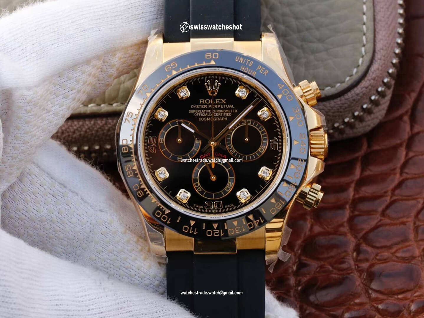 Rolex Daytona Cosmograph M116518ln-0046 JH Factory Diamond Black Dial Rolex Daytona Cosmograph M116518ln-0046 JH Factory Diamond Black Dial