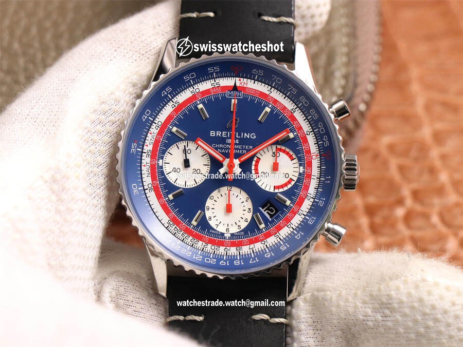 Breitling Navitimer 1 B01 Chronograph 43 Pan Am Edition AB01212B1C1A1 V9 Factory Blue Dial Breitling Navitimer 1 B01 Chronograph 43 Pan Am Edition AB01212B1C1A1 V9 Factory Blue Dial