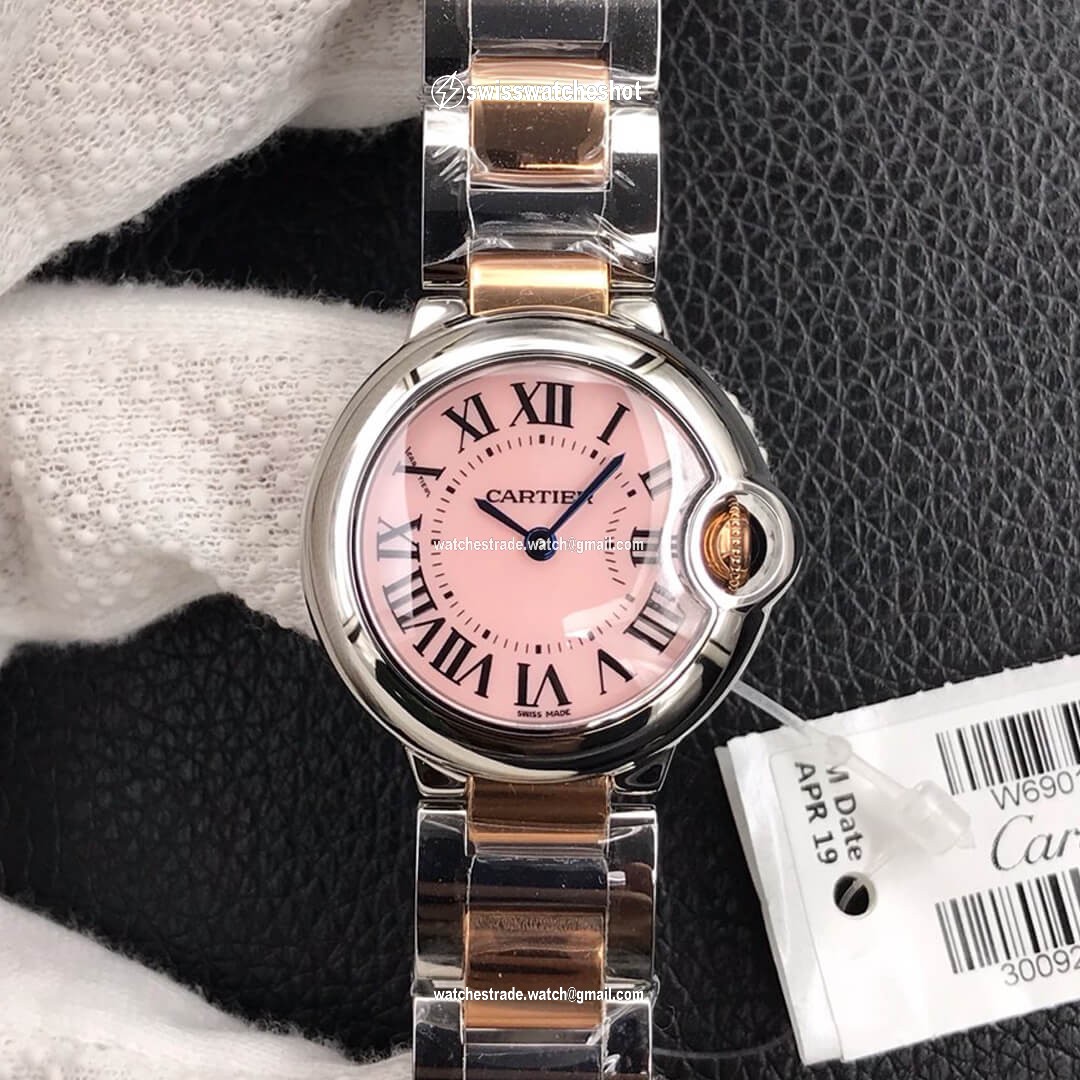 Ballon Bleu De Cartier Ladies 28MM V6 Factory V8 Pink Dial Ballon Bleu De Cartier Ladies 28MM V6 Factory V8 Pink Dial