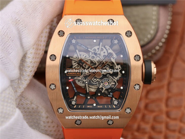 Richard Mille RM035 Americas KV Factory Rose Gold Orange Strap Richard Mille RM035 Americas KV Factory Rose Gold Orange Strap