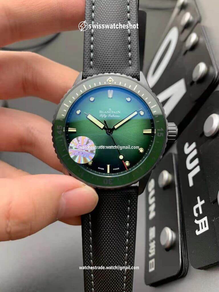Blancpain Fifty Fathoms Bathyscaphe Mokkarran 5005 0153 NABA GF Factory Green Dial Blancpain Fifty Fathoms Bathyscaphe Mokkarran 5005 0153 NABA GF Factory Green Dial