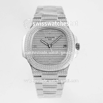 Patek Philippe Nautilus 5719/10G-010 PPF Factory V4 Silver Diamond Patek Philippe Nautilus 5719/10G-010 PPF Factory V4 Silver Diamond