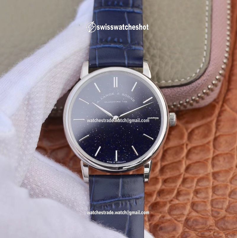 A. Lange & Sohne Saxonia Thin Gold-flux-coated Dial In Copper-blue 205.086 SV Factory A. Lange & Sohne Saxonia Thin Gold-flux-coated Dial In Copper-blue 205.086 SV Factory