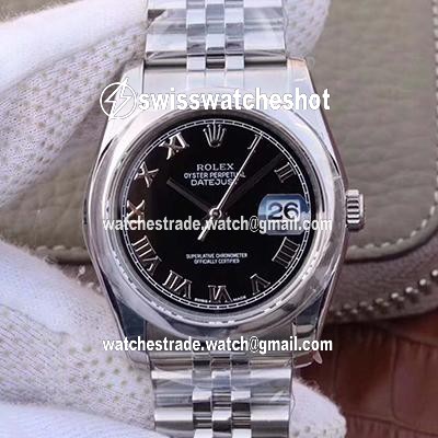Rolex Datejust 116234 36mm AR Factory Black Dial Rome Time Scale Rolex Datejust 116234 36mm AR Factory Black Dial Rome Time Scale