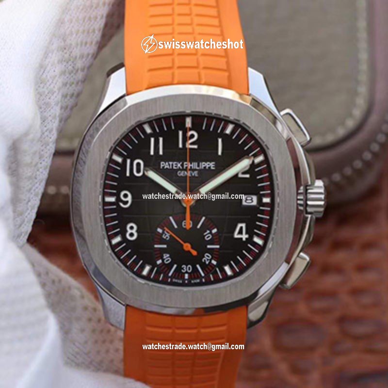 Patek Philippe Aquanaut Chronograph 5968A Orange Rubber Strap Black Dial Patek Philippe Aquanaut Chronograph 5968A Orange Rubber Strap Black Dial