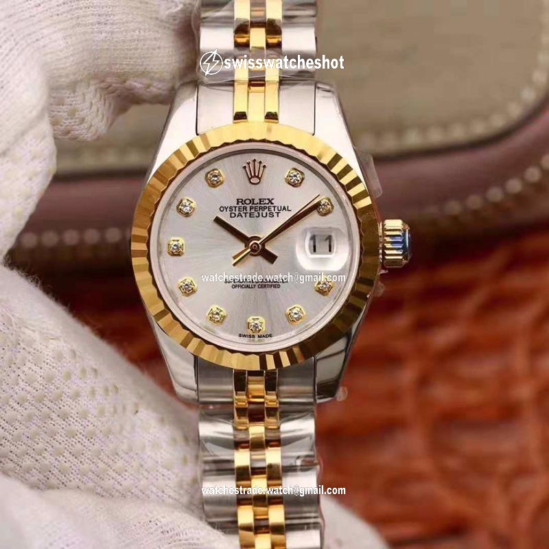 Rolex Lady Datejust 18K Gold 28MM Silver Dial Rolex Lady Datejust 18K Gold 28MM Silver Dial