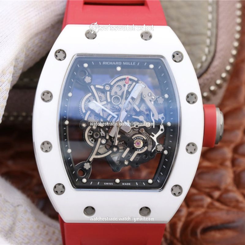 Richard Mille RM055 Red Strap KV Factory Skeleton Dial Richard Mille RM055 Red Strap KV Factory Skeleton Dial