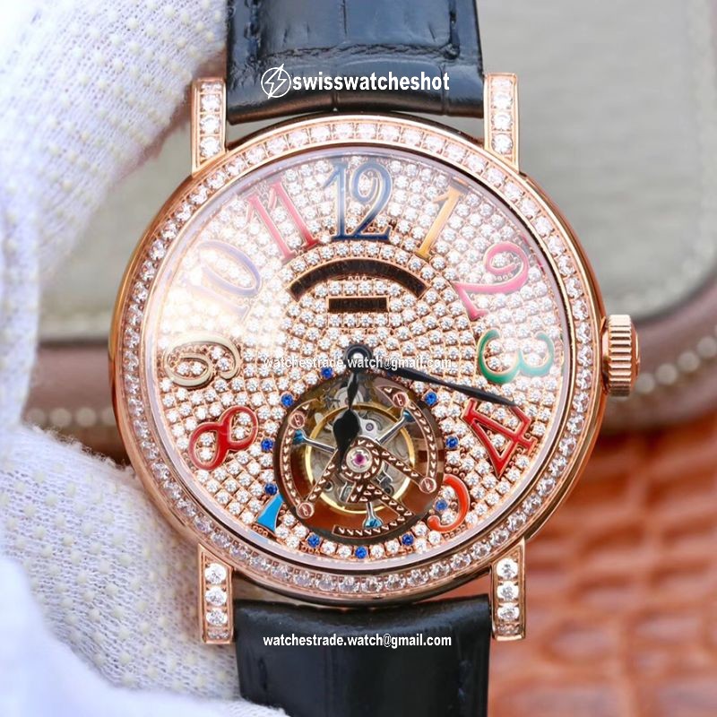 Franck Muller Round Color Dreams Tourbillon 18K Rose Gold Diamond Dial Franck Muller Round Color Dreams Tourbillon 18K Rose Gold Diamond Dial