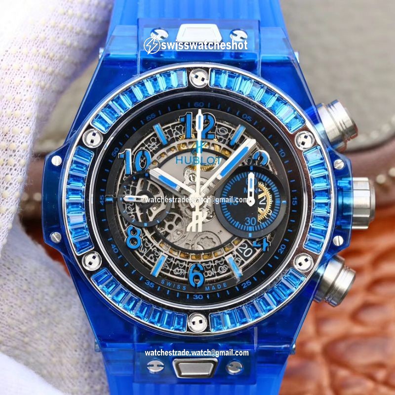 Hublot Big Bang Unico 411.JX.4802.RT Blue Strap Skeleton Dial Hublot Big Bang Unico 411.JX.4802.RT Blue Strap Skeleton Dial