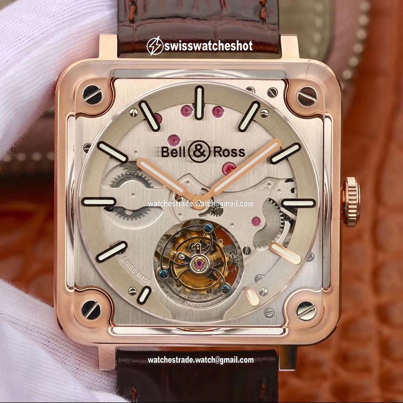 Bell & Ross BR-X2 Tourbillon 18K Rose Gold Stainless Steel Brushed Dial Bell & Ross BR-X2 Tourbillon 18K Rose Gold Stainless Steel Brushed Dial