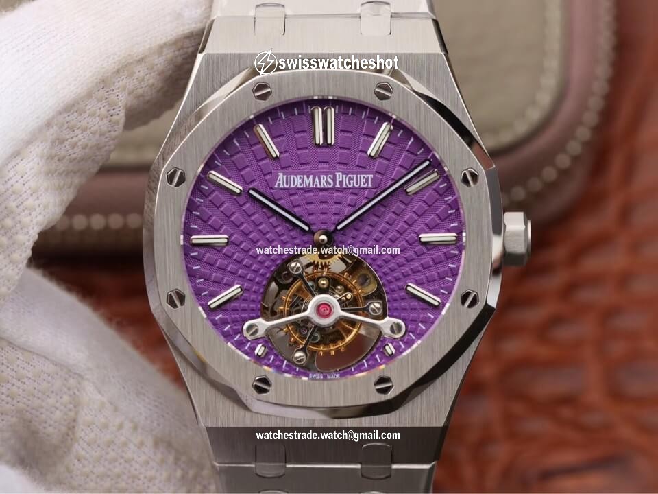 Audemars Piguet Royal Oak Tourbillon 26522ST.OO.1220ST.01 JF Factory Purple Dial Audemars Piguet Royal Oak Tourbillon 26522ST.OO.1220ST.01 JF Factory Purple Dial