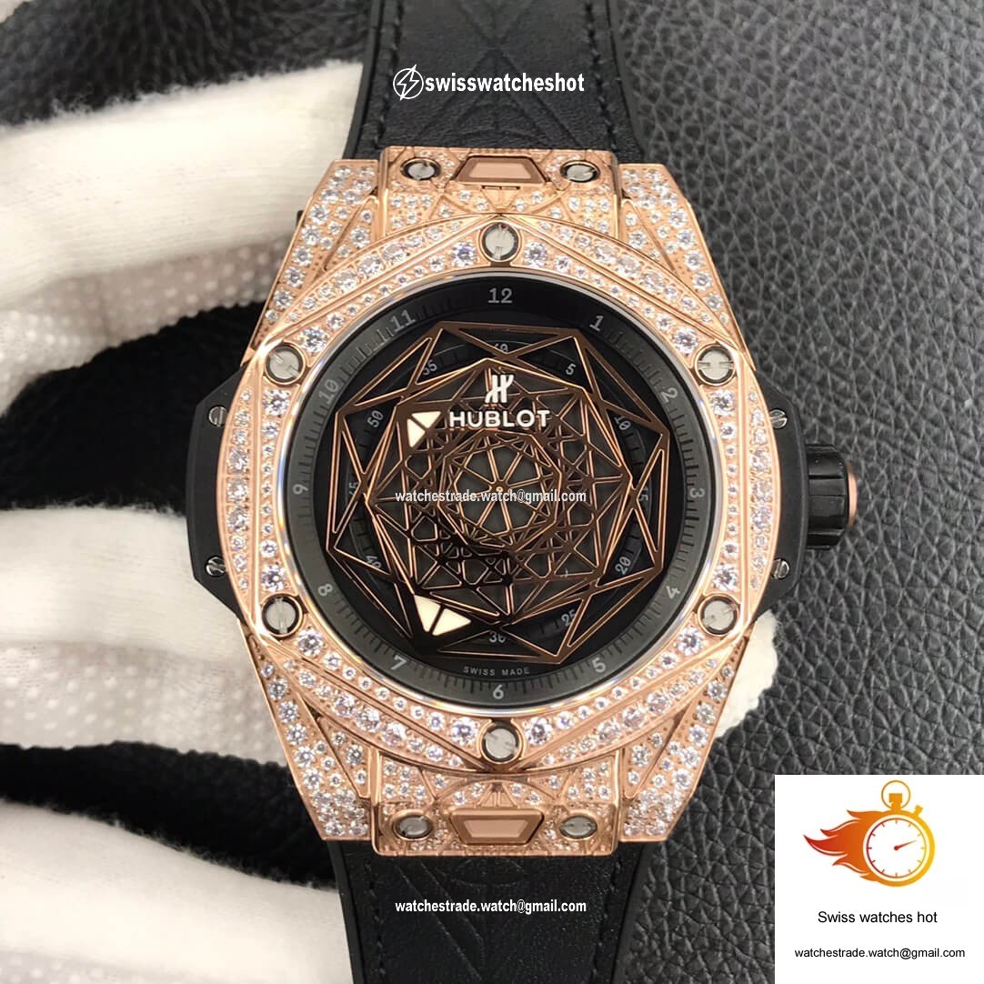 Hublot Big Bang WWF Factory Gold Full Diamond Case 1