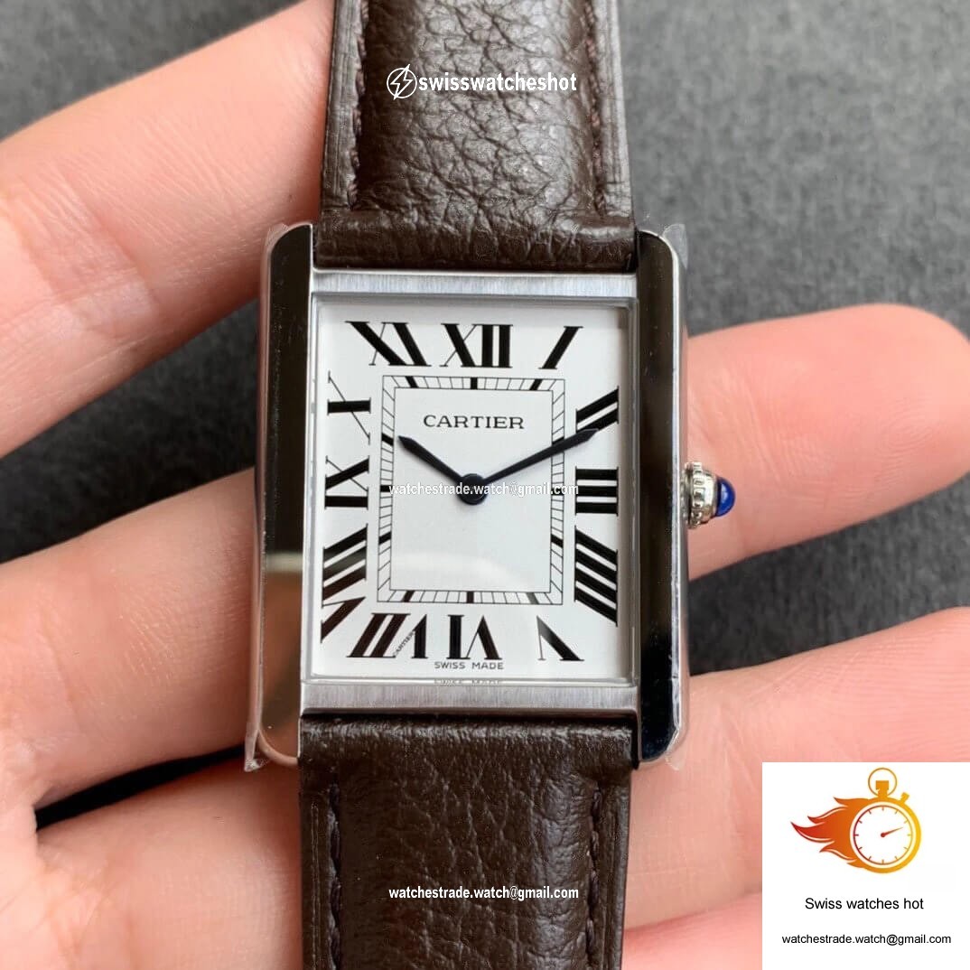 Cartier Tank WSTA0030 K11 Factory White Dial 1