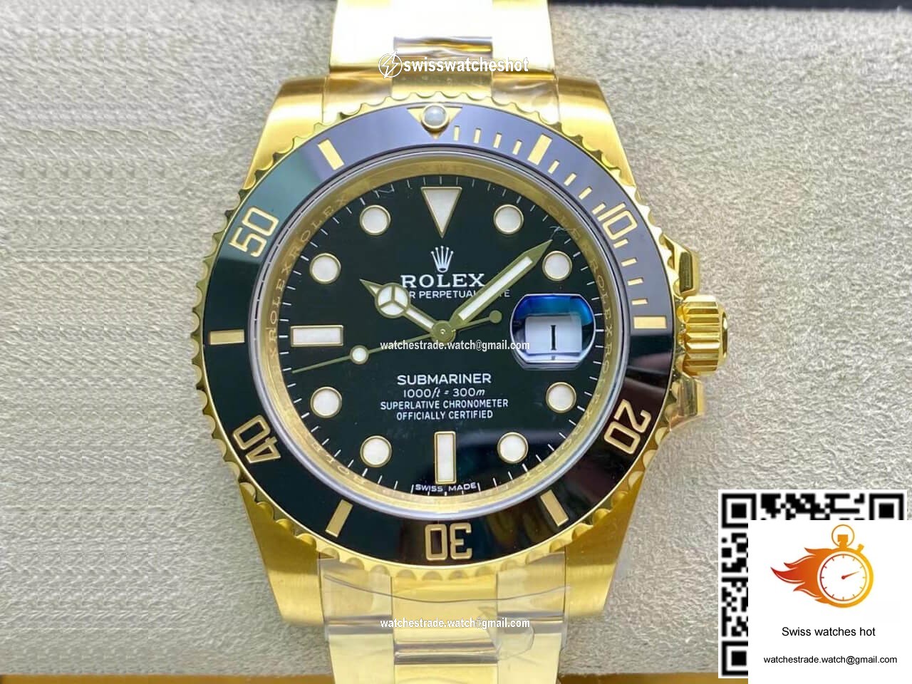 Rolex Submariner 116618LN-97208 VS Factory Yellow Gold Black Dial 1