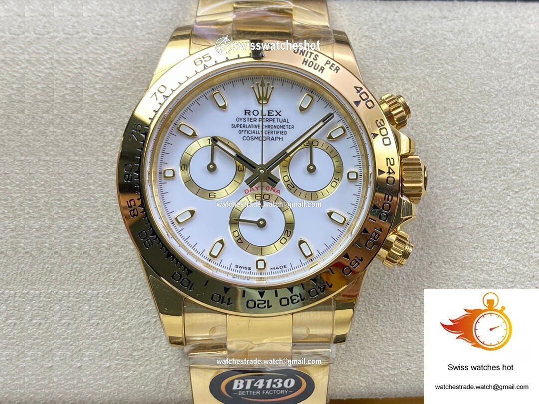 Rolex Daytona M116508-0001 BT Factory Yellow Gold White Dial 1