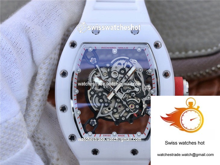 Richard Mille RM055 KV Factory White Rubber Strap 1