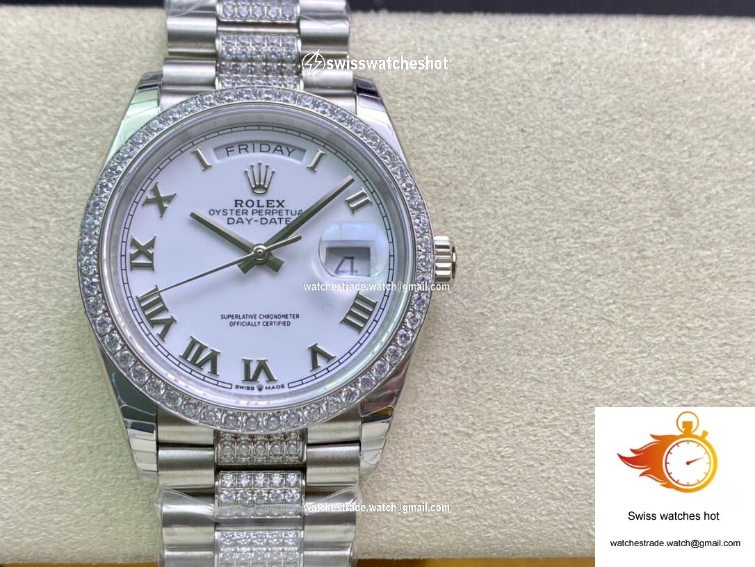 Rolex Day Date M128349RBR-0026 EW Factory Diamond-Set Bezel 1