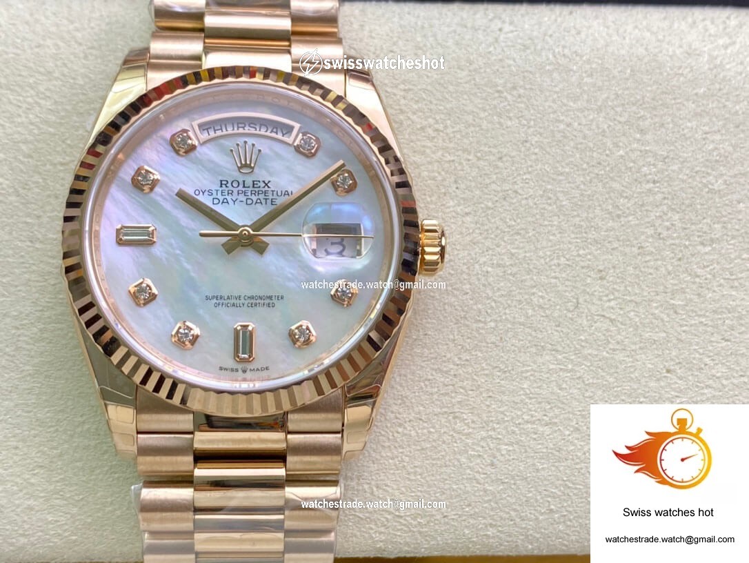 Rolex Day Date M128235-0029 EW Factory White Mother-Of-Pearl Dial 1