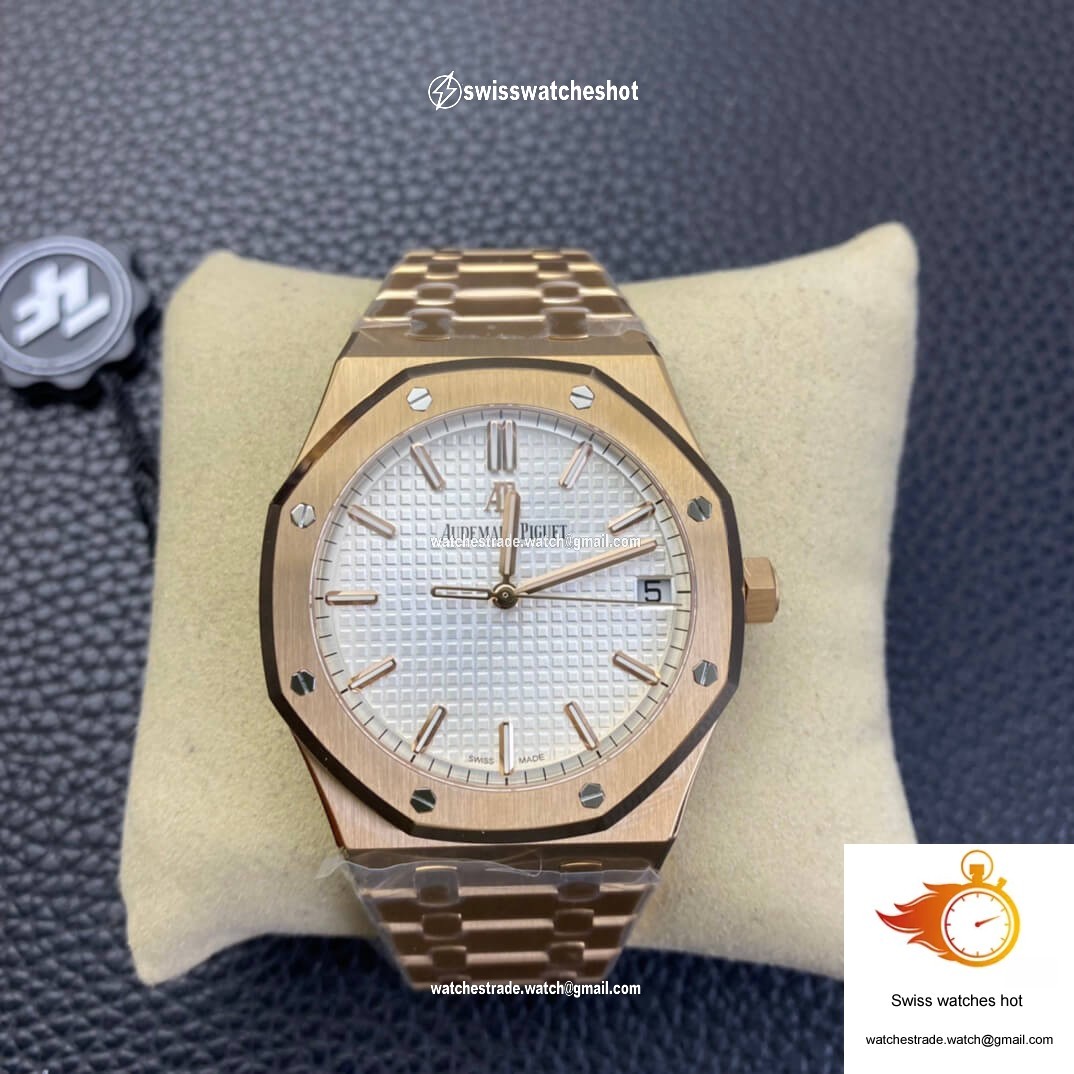 Audemars Piguet Royal Oak 15500 ZF Factory Rose Gold Version White Dial 1