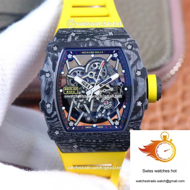 Richard Mille RM35-02 ZF Factory Yellow Rubber Strap 1