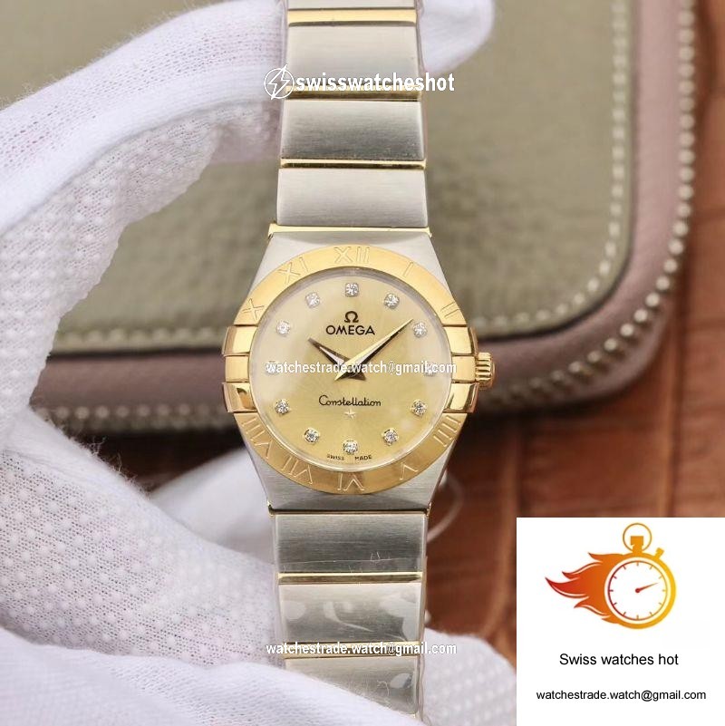 Omega Constellation Ladies 27mm TW Factory Gold Dial 1