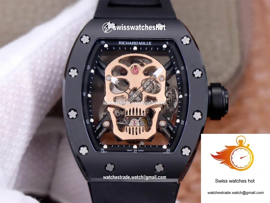 Richard Mille RM52-01 Tourbillon JB Factory Rose Gold Skull Dial 1
