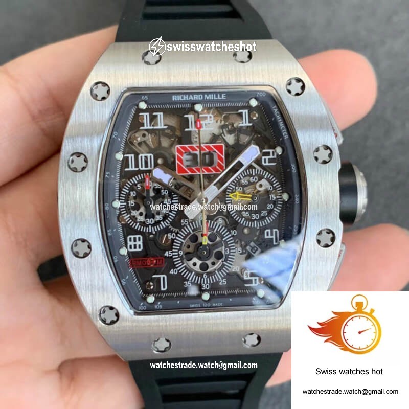 Richard Mille RM011 KV Factory Black Rubber Strap 1