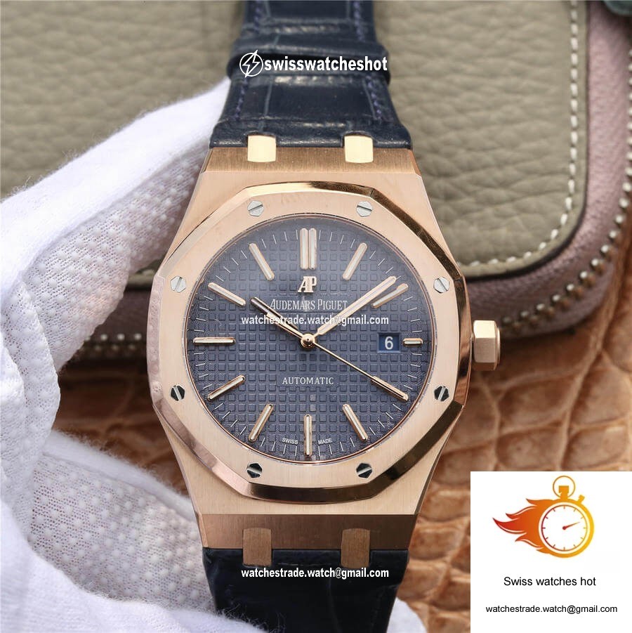 Audemars Piguet Royal Oak 15400 OM Factory Blue Dial Leather Strap 1