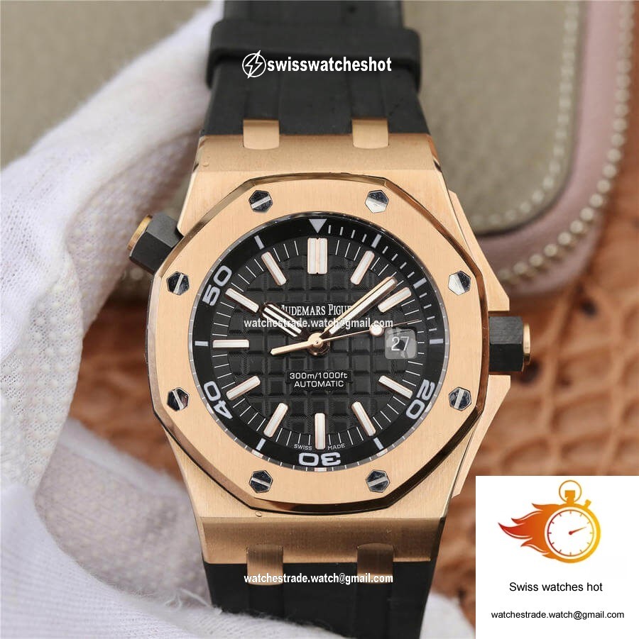 Audemars Piguet Royal Oak Offshore 15710 JF Factory V8 Rose Gold Black Dial 1