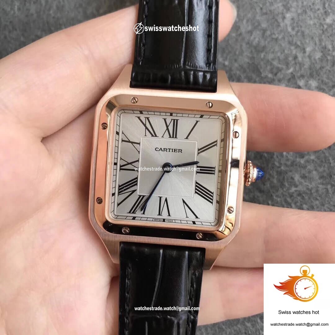 Cartier Santos WGSA0021 Rose Gold Silver Dial 1