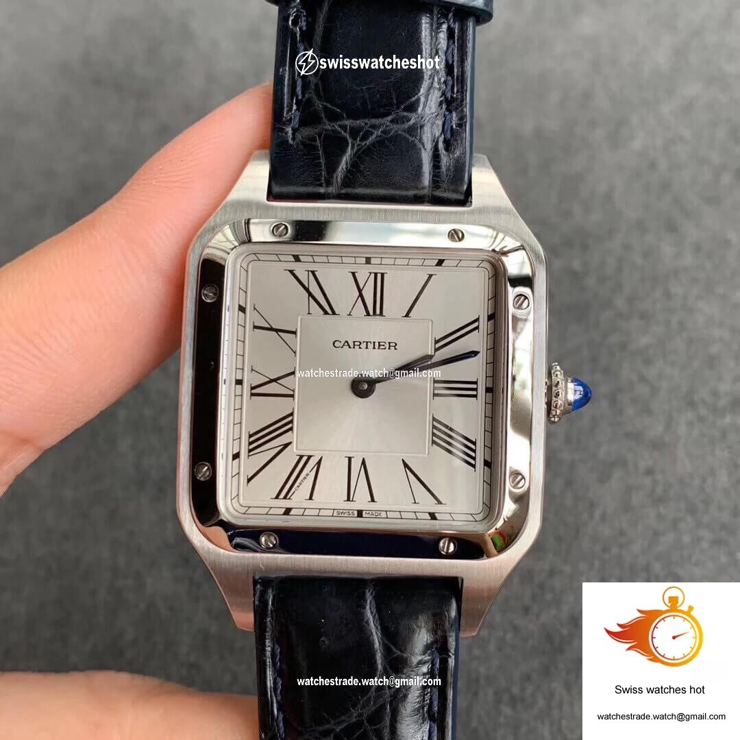 Cartier Santos WSSA0022 Blue Cowhide Strap 1